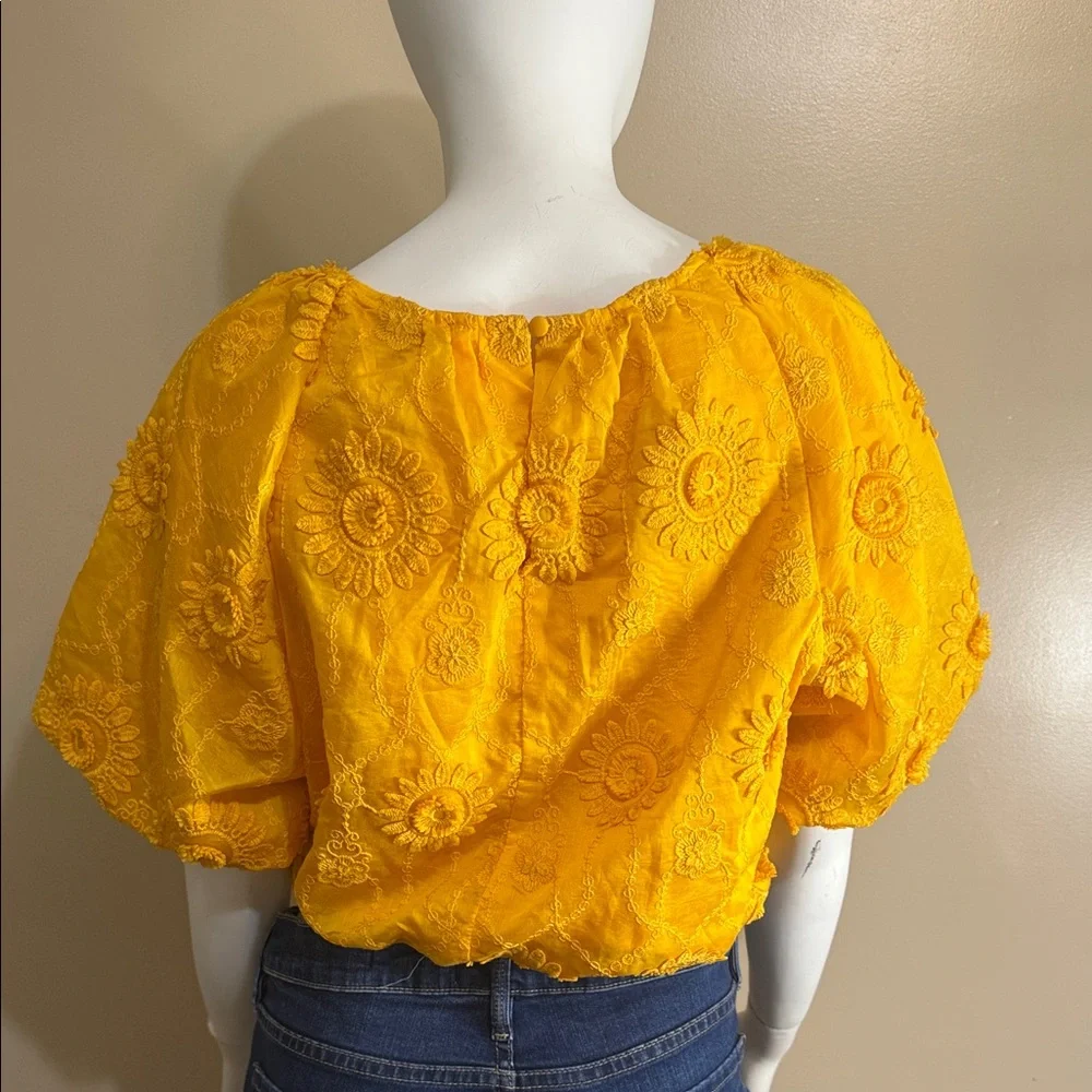 Golden Sunflower Embroidered Blouse - Picture 7 of 9